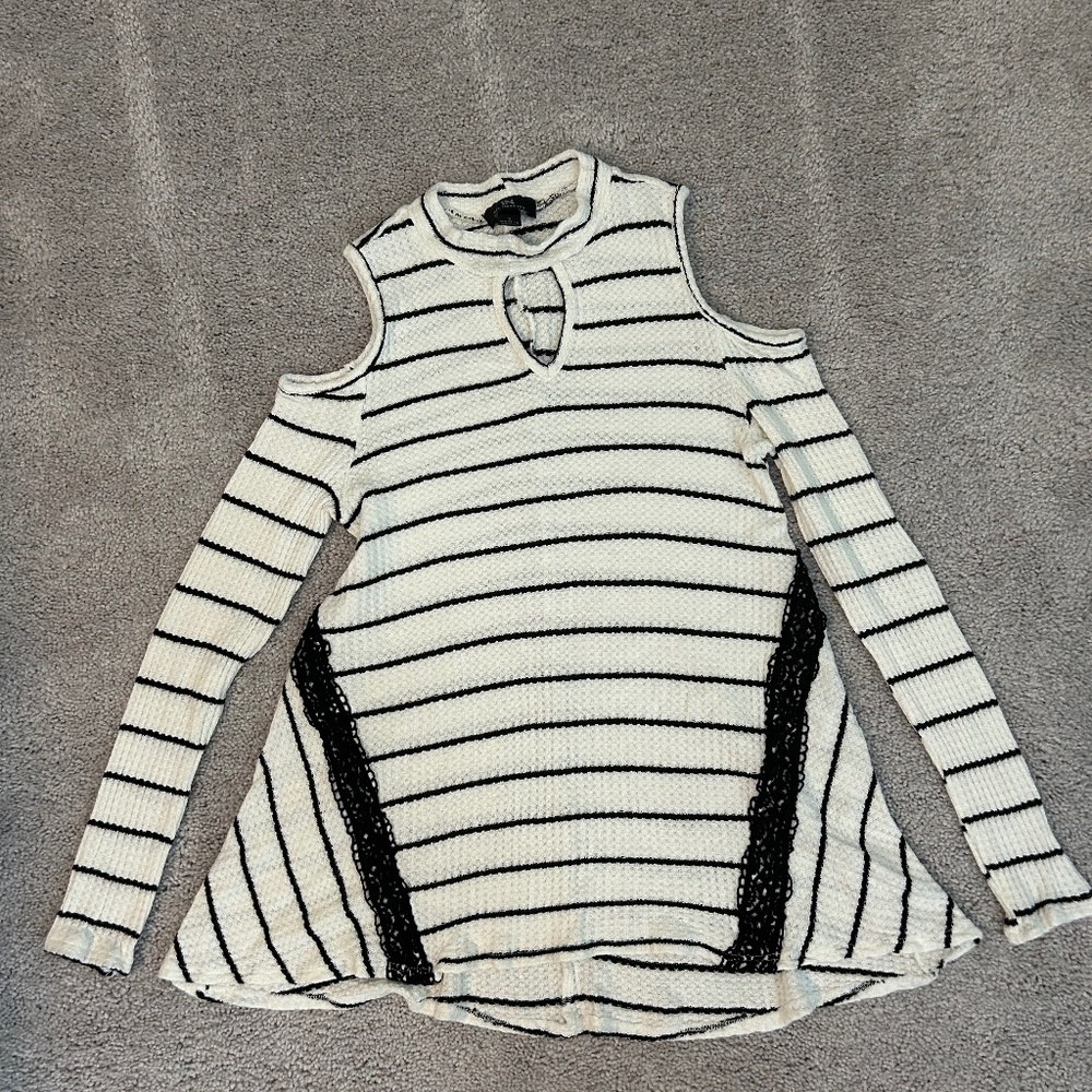 Waffle knit long sleeve top